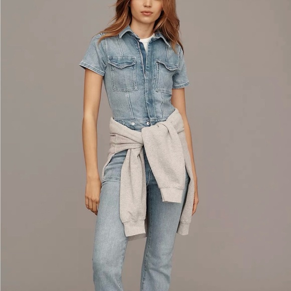 Anthropologie Pants - Anthro Good American Fit For Success Jumpsuit Blue Denim 274